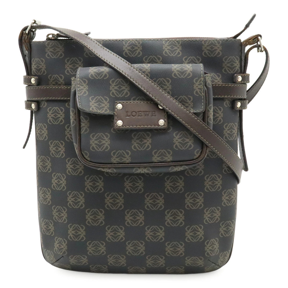 Loewe Anagram Crossbody Bag Leather Dark Brown Pouch